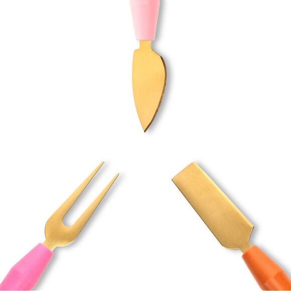 NWT Bullseye’s Playground (3) Cheese Knife Set Pink Gold - Picture 4 of 4